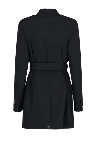Shop Dries Van Noten Women's Black Wool Trench Coat