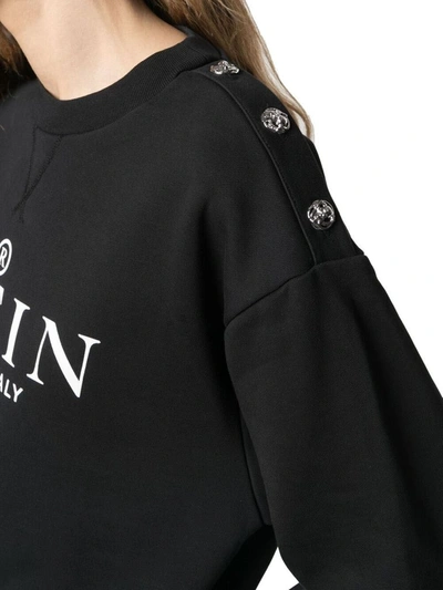 Shop Philipp Plein Women's Black Cotton Sweatshirt