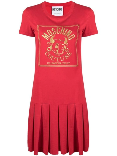 Shop Moschino Women's Red Cotton Dress