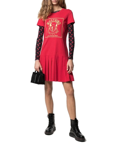 Shop Moschino Women's Red Cotton Dress