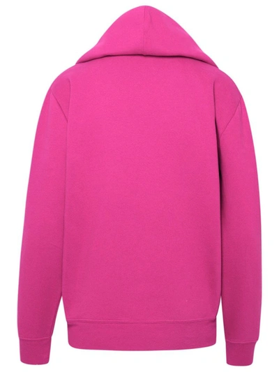 Shop Saint Laurent Women's Fuchsia Cotton Sweatshirt