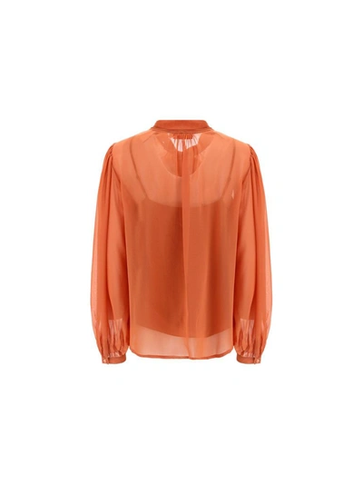 Shop Tory Burch Women's Orange Silk Blouse