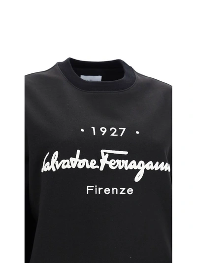 Shop Ferragamo Salvatore  Women's Black Cotton Sweatshirt