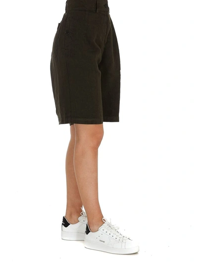 Shop Aspesi Women's Green Linen Shorts