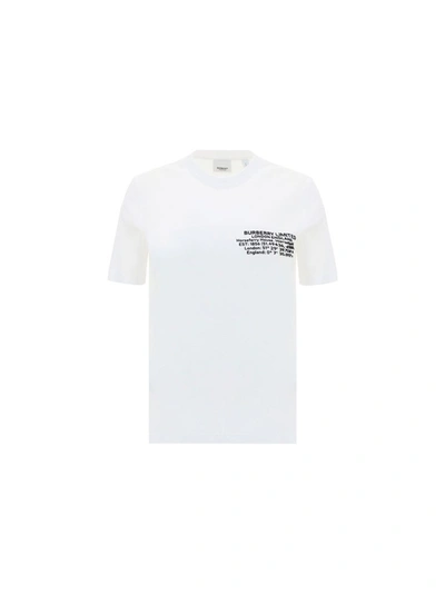 Shop Burberry Women's White Cotton T-shirt