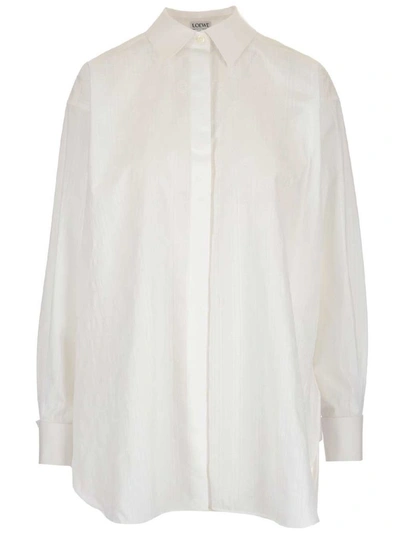 Shop Loewe Women's White Cotton Shirt