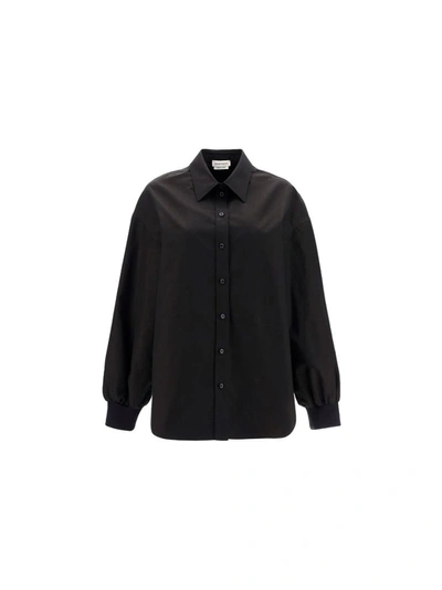 Shop Alexander Mcqueen Women's Black Cotton Shirt