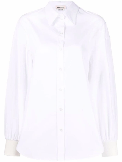 Shop Alexander Mcqueen Women's White Silk Shirt