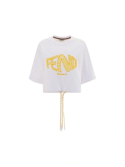 Shop Fendi Women's White Cotton Sweatshirt