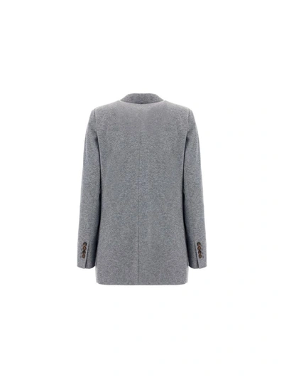 Shop Brunello Cucinelli Women's Grey Cashmere Blazer