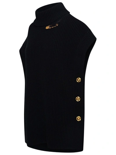 Shop Versace Women's Black Wool Top