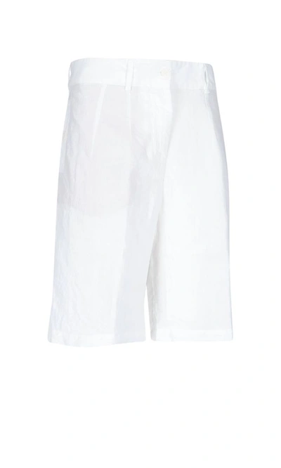 Shop Aspesi Women's White Linen Shorts