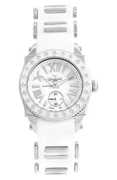 Shop Aquaswiss Swissport L 24 Diamond Watch In White