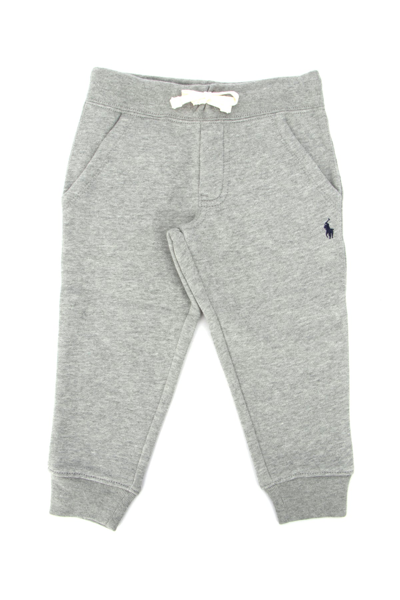 Shop Ralph Lauren Kids Logo Embroidered Track Pants In Grey