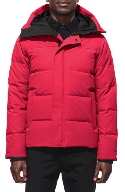 Shop Canada Goose 'macmillan' Slim Fit Hooded Parka In Red