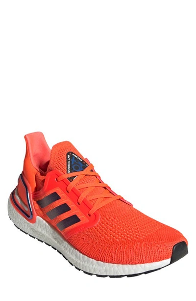 Shop Adidas Originals Ultraboost 20 Running Shoe In Solar Red/ Blue Violet/ White