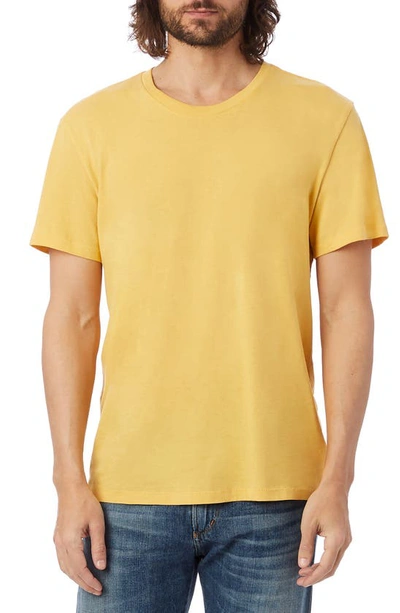 Shop Alternative Solid Crewneck T-shirt In Yellow Ochre