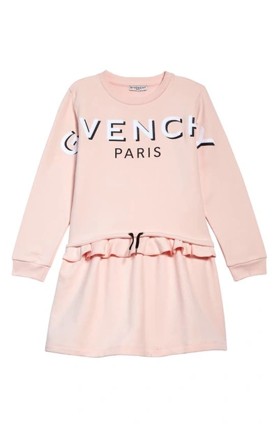 Shop Givenchy ' Shadow Logo Cotton Blend Sweatshirt Dress In Pink Pale