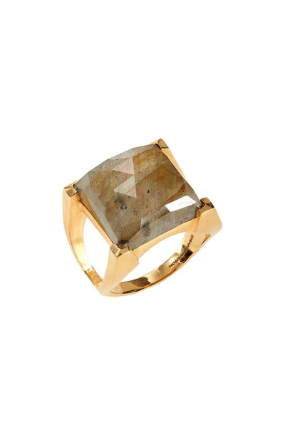 Shop Dean Davidson Plaza Semiprecious Stone Ring In Labradorite/gold