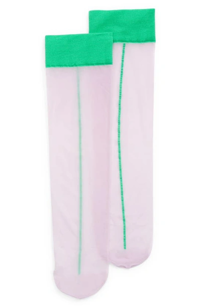 Dries Van Noten + Fogal Two-tone 10 Denier Socks In Lilac | ModeSens