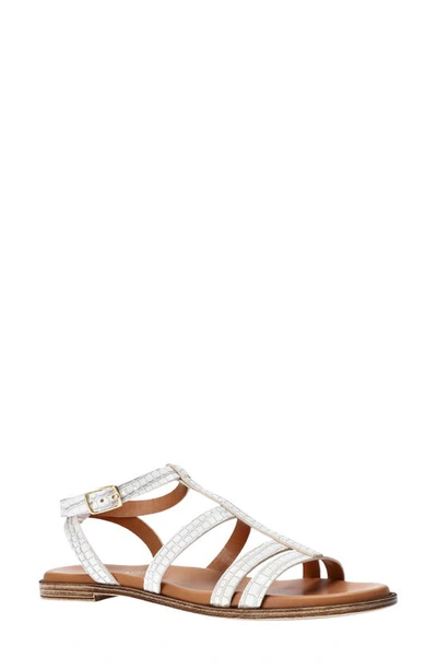Shop Bella Vita Ira Strappy Sandal In White Croc Leather