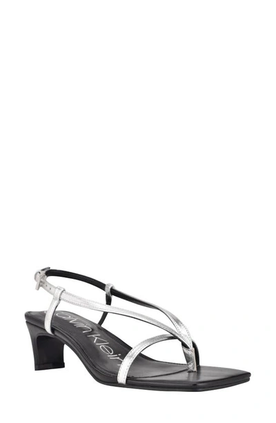 Shop Calvin Klein Strappy Sandal In Sille Leather
