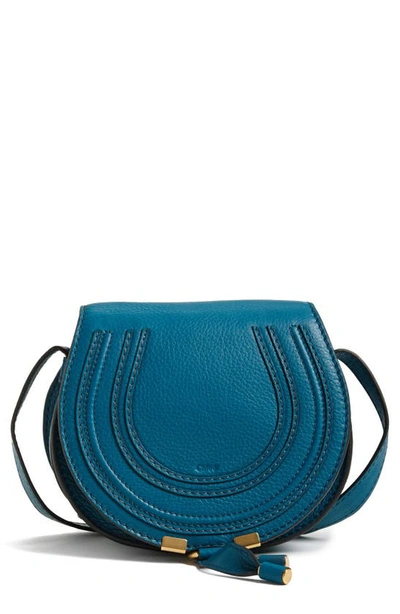 Shop Chloé Small Marcie Crossbody Bag In Mirage Blue