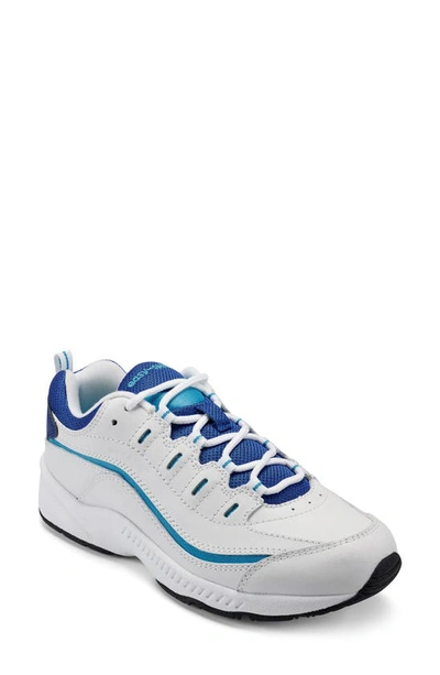 Shop Easy Spirit Romy Sneaker In White/ Cyan Blue/ Surf The Web