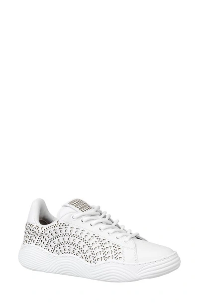 Shop Alaïa Perforated Lace-up Sneaker In 020 Blanc Casse