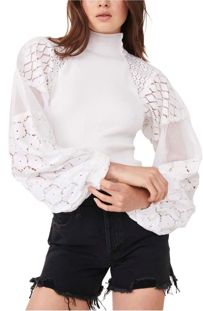Free People Love Too Much Top Rib Turtleneck Top In Ivory ModeSens