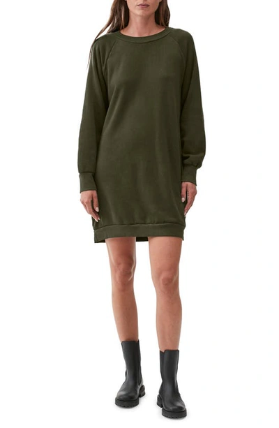 Shop Michael Stars Lolly Balloon Sleeve Sweatshirt Dress In Tarragon