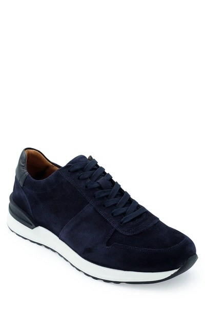 Shop Vellapais Vellepais Reggie Leather Sneaker In Navy Blue