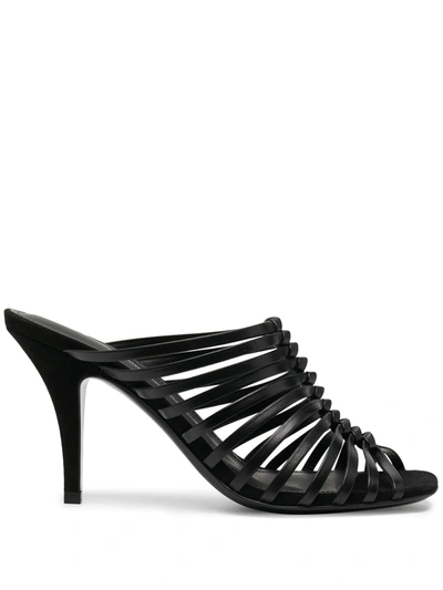Shop Ferragamo Braided High Heel Sandals In Black