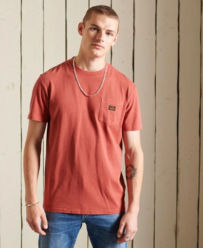 Superdry Men's Organic Cotton Vintage Workwear Pocket T-shirt Brown /  Smoked Cinnamon - Size: S | ModeSens