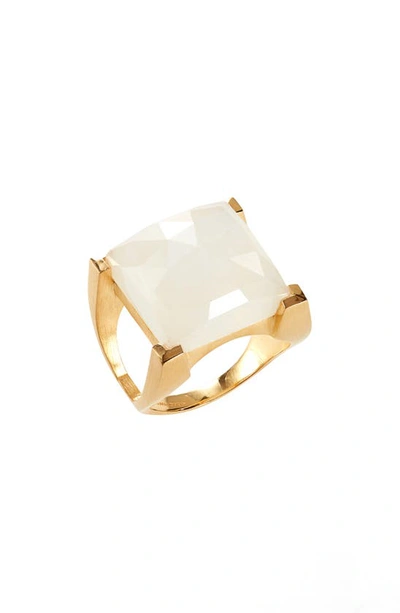 Shop Dean Davidson Plaza Semiprecious Stone Ring In Moonstone/ Gold