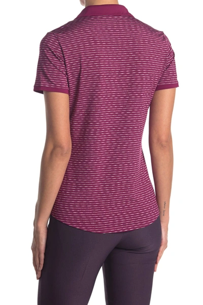 Shop Adidas Golf Ultimate 365 Space Dye Stripe Polo Shirt In Power Berry