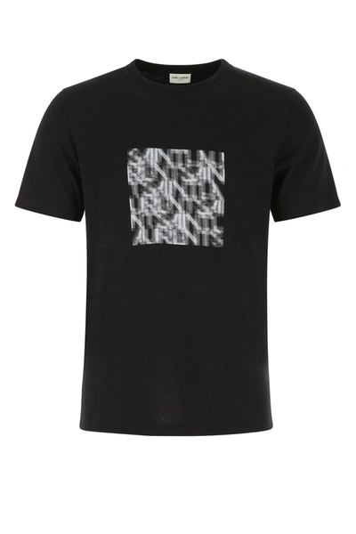 Shop Saint Laurent Black Cotton T-shirt  Black  Uomo Xl