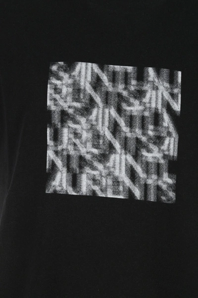 Shop Saint Laurent Black Cotton T-shirt  Black  Uomo Xl