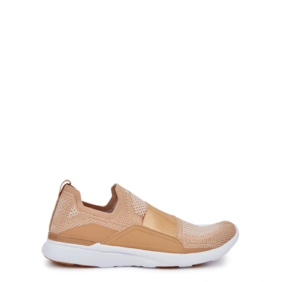 Shop Apl Athletic Propulsion Labs Techloom Bliss Camel Stretch-knit Sneakers
