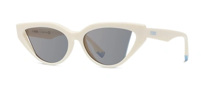 Shop Fendi Fe40009i 25c Cat Eye Sunglasses In Silver