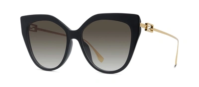 Shop Fendi Fe40011u 01f Geometric Sunglasses In Brown