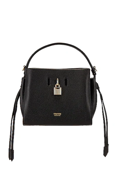 Shop Tom Ford Padlock Small Top Handle Bag In Black