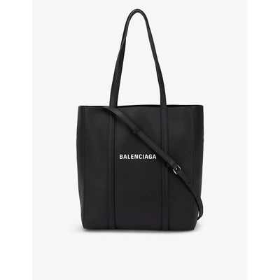 Shop Balenciaga Womens Black/ L White Everyday Xs Leather Tote Bag