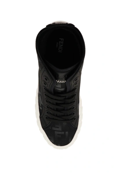 Shop Fendi Ff Flash Hi-top Sneakers In Black