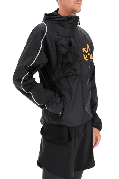 Shop Off-white Active Windproof Jacket In Black