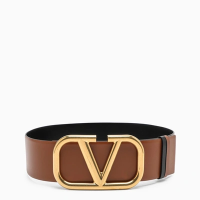 Shop Valentino Brown/black Vlogo Belt