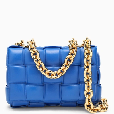 Shop Bottega Veneta Cobal Blue/gold The Chain Cassette Bag