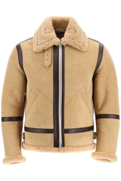 Shop Acne Studios Shearling Jacket In Mixed Colours