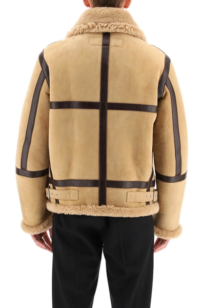 Shop Acne Studios Shearling Jacket In Mixed Colours