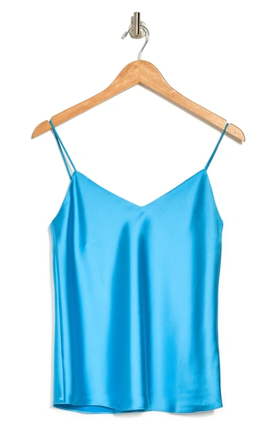 Shop Club Monaco Kora V-neck Satin Camisole In Topaz/ Bleu